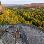 Oberg Fall: A view over an exposed granite slad of the fall color. Lutsen, Minnesota.