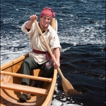 hansel_bryan_080702-035: Voyager canoe portrait on Lake Superior.