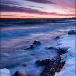Five Mile Rock Beach Sunset: Sunset on five mile rock beach. Lake Superior, MN.