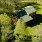 Aerial photography of Lake Superior real estate.
