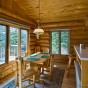 The kitchen area emphasizing the windows and view.
