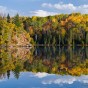 Mink Lake Fall Reflections Fall color reflection on Mink Lake near the Gunflint Trail, Minnesota.