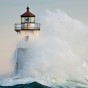 Grand Marais Lighthouse and Waves Waves wash against the Grand Marais, MN Lighthouse.