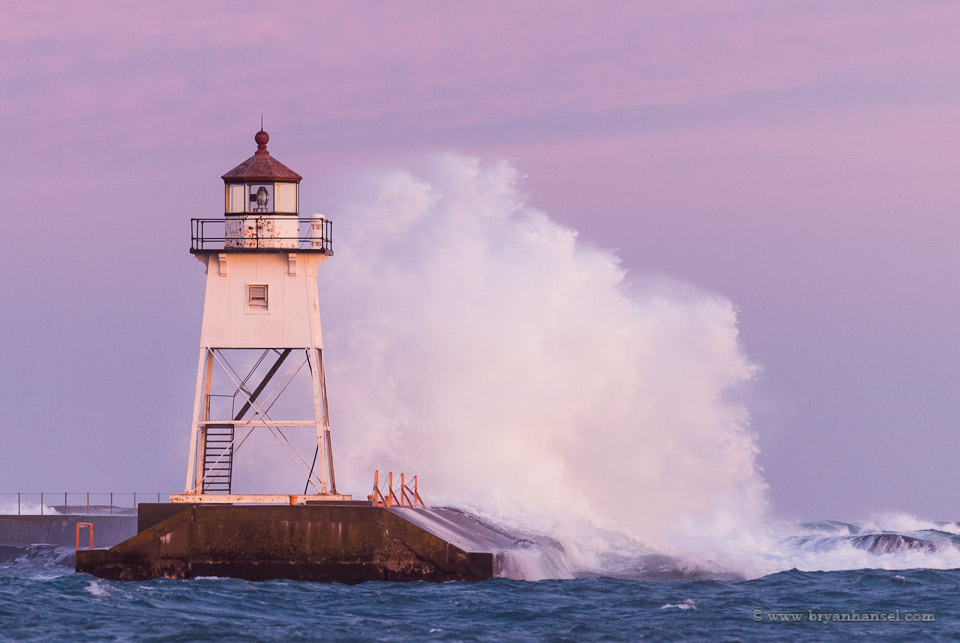 Grand Marais Lighthouse and Waves during the Gales of November
