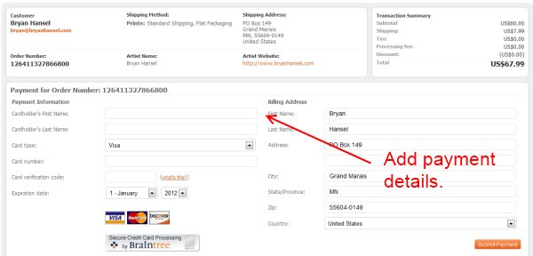 payment page
