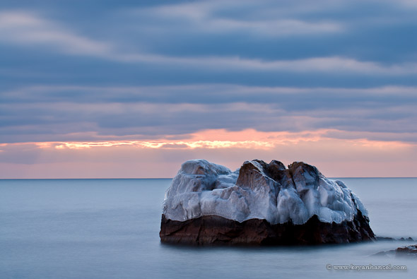 Icy mountain near silver bay