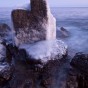 Ice-coasted rock on Lake Superior.
