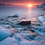 winter sunrise over lake superior