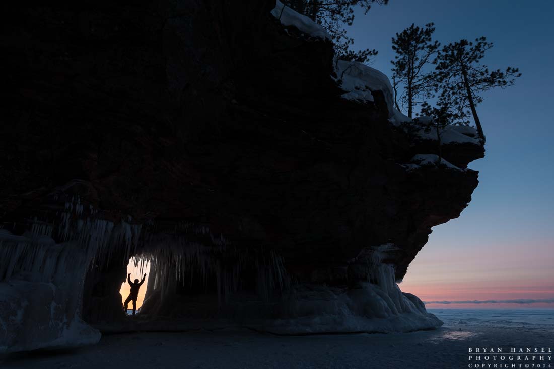 Apostle Islands Ice Cave at Sunset