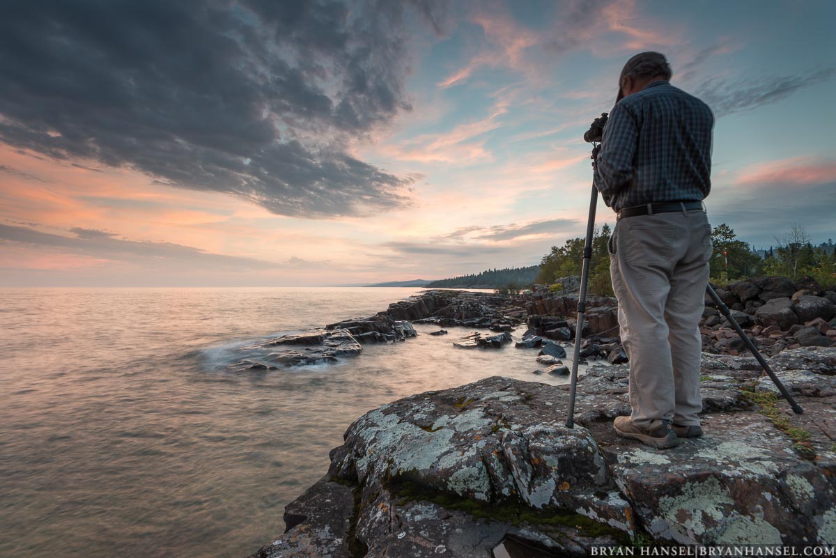 Paul Sundberg photographing Lake Superior
