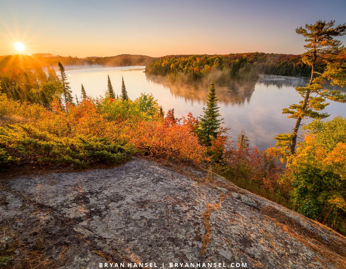 Fall Colors over an Inland Lake