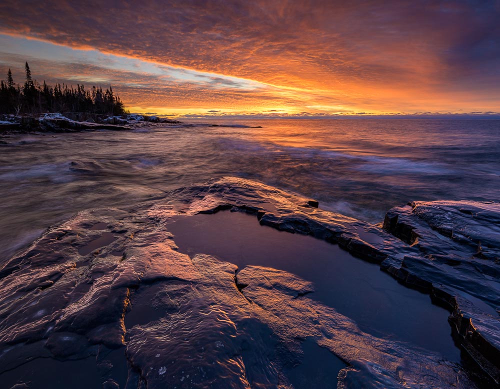 moody sunrise over Lake Superior