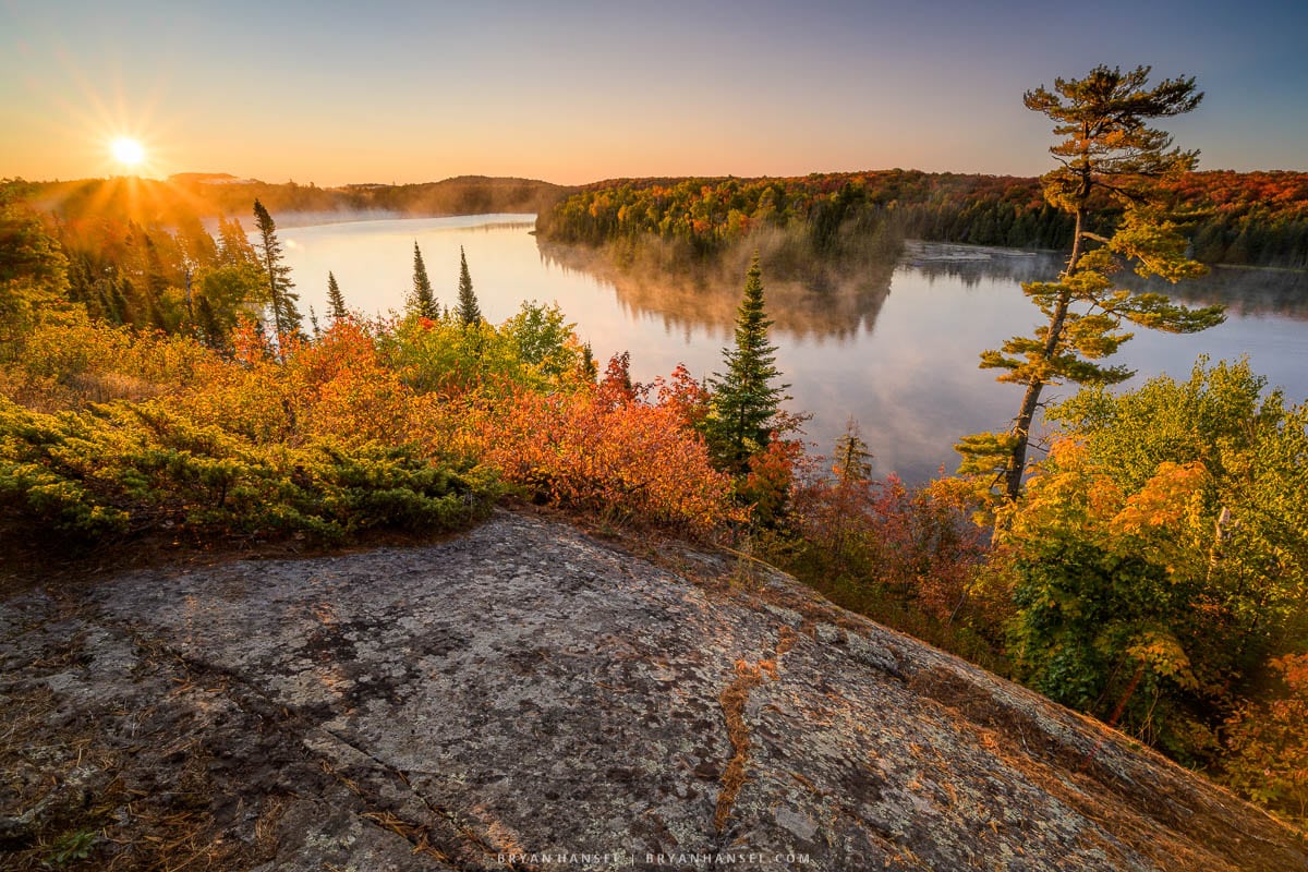 Fall Colors over an Inland Lake