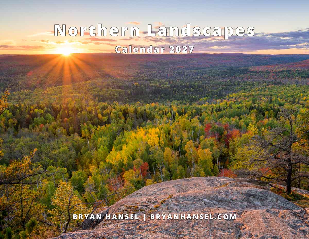 The sunrise over the valley below Carlton Peak in northern Minnesota.